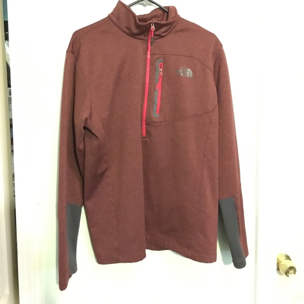 Men’s LG The North Face pullover in Cranberry/Grey